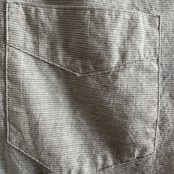 OUTERKNOWN | Gray and White Striped Button Down Studio Shirt | Size Extra Small - Picture 3 of 6